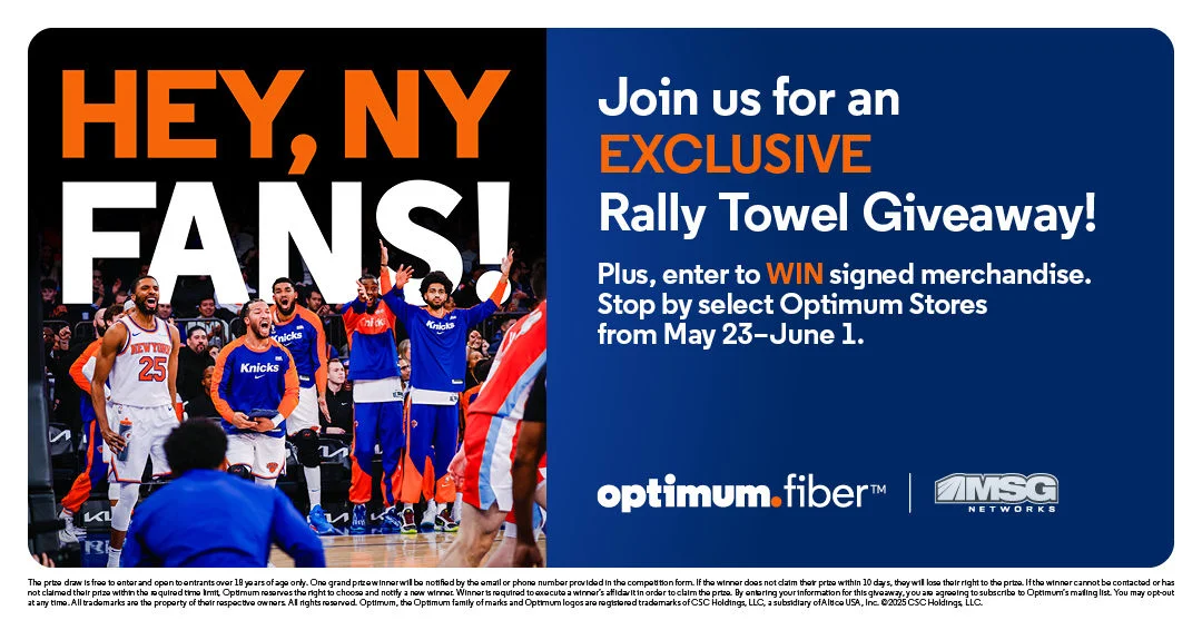 NY Basketball Rally Towel Giveaway at Optimum