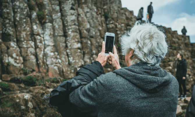 man taking picture 